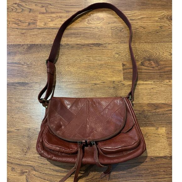 Lucky Brand Stash Leather Crossbody Purse Brown 13x9x3 Boho Bag Everyday Style - Picture 1 of 14